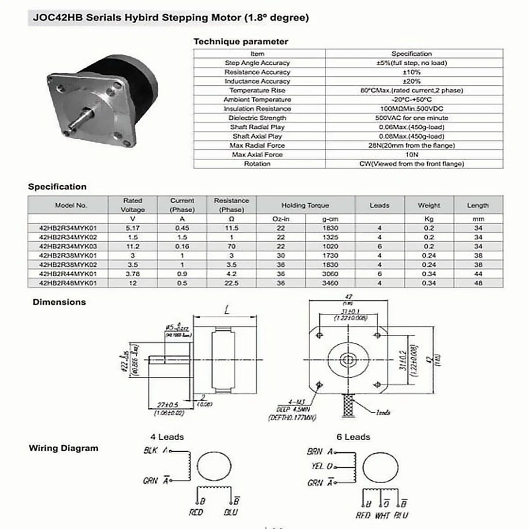 Stepper Motor NEMA17 6000rpm Brushless 24V 60W BLDC Stepping Motor