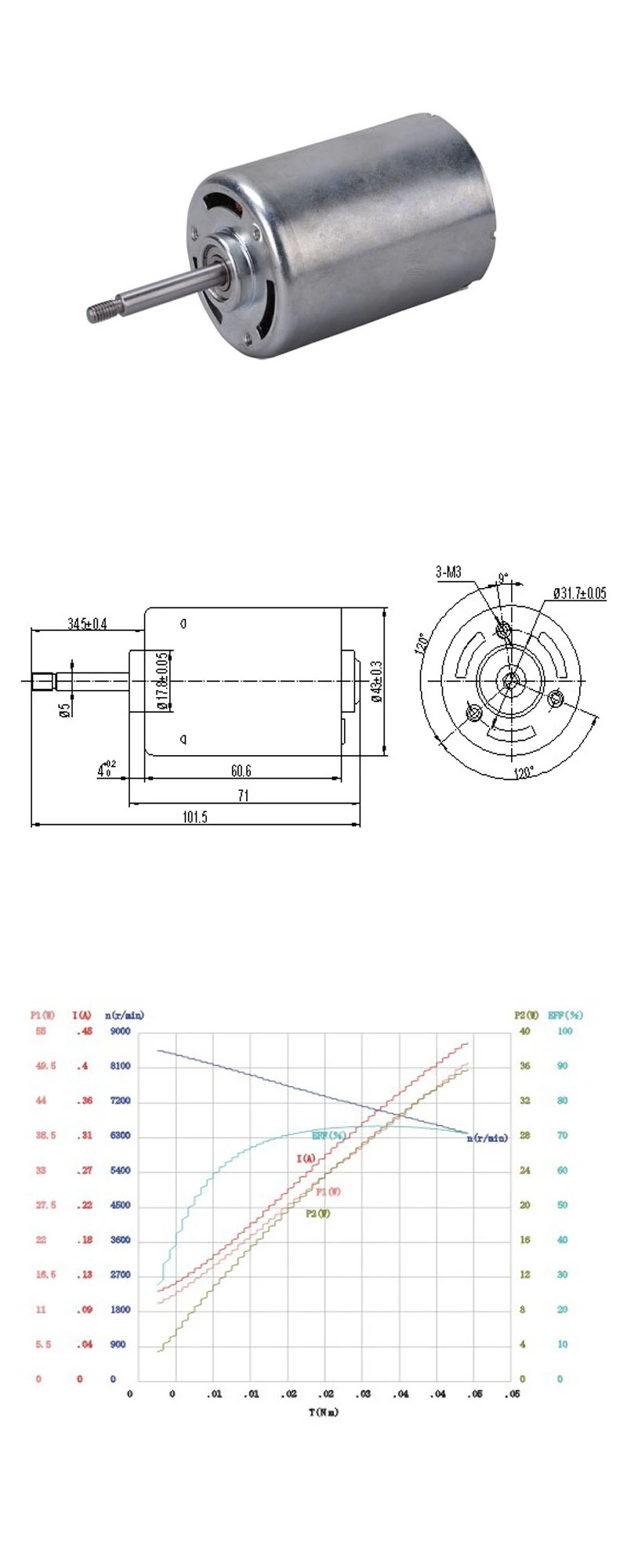 High Torque Brushless DC Electric Motor for Hard Drive/Textile Machinery